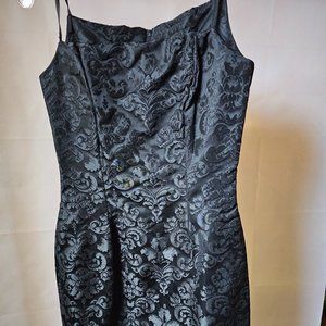 Jessica McClintock Strapless Black Floral Jacquard Mini Dress - SZ 7/8